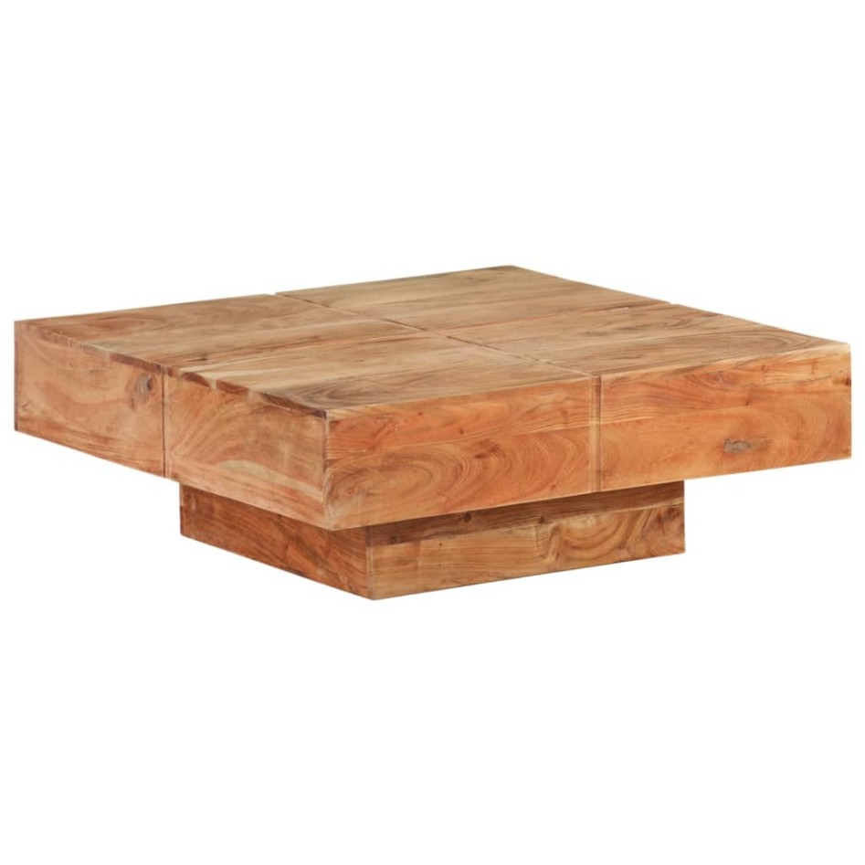 Mesa de centro de madera maciza de acacia 80x80x28