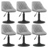 Silla de comedor giratoria 6 uds terciopelo gris