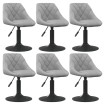 Silla de comedor giratoria 6 uds terciopelo gris claro