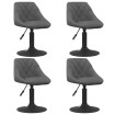 Sillas de comedor giratorias 4 unidades terciopelo gris oscuro