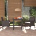 Set comedor de jardín 3 pzas con cojines ratán sintético