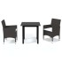 Set comedor de jardín 3 pzas con cojines ratán sintético