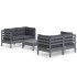 Muebles de jardín 5 pzas con cojines antracita madera de