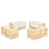 Muebles de jardín 8 piezas cojines madera de pino color
