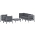 Muebles de jardín 6 pzas con cojines antracita madera de