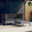 Muebles de jardín 3 pzas con cojines antracita madera de pino