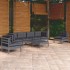 Juego de muebles de jardín 7 pzas y cojines madera maciza