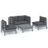 Juego de muebles de jardín 5 pzas y cojines madera maciza
