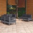 Muebles de jardín 6 piezas con cojines de madera maciza de