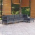 Juego de muebles de jardín 5 pzas y cojines madera pino