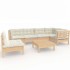 Muebles de jardín 7 piezas cojines madera de pino color