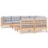 Juego de muebles de jardín 8 pzas y cojines madera maciza