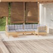 Juego de muebles de jardín 6 pzas y cojines madera maciza pino