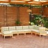Muebles de jardín 8 pzas y cojines madera maciza de pino