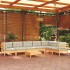 Muebles de jardín 8 pzas y cojines madera maciza de pino