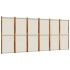 Biombo divisor de 6 paneles gris claro 420x180