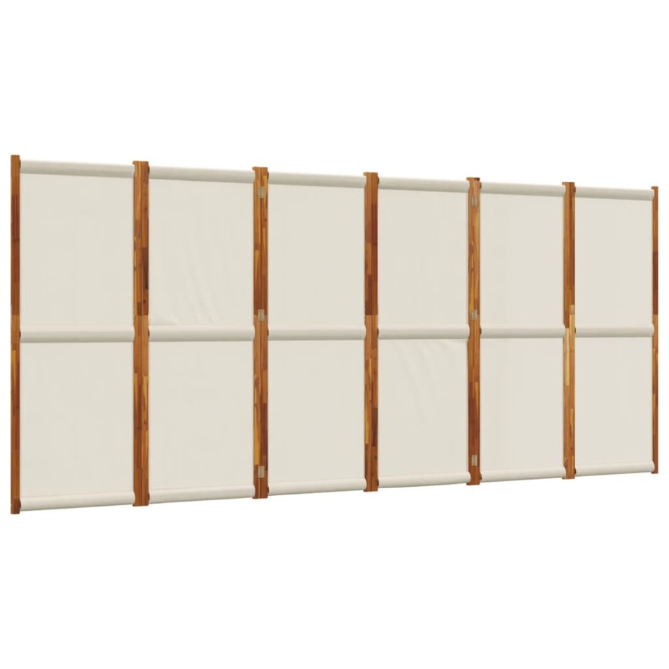 Biombo divisor de 6 paneles gris claro 420x180