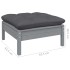 Muebles de jardín 7 pzas y cojines gris madera maciza de