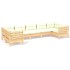 Muebles de jardín 7 piezas cojines madera de pino color