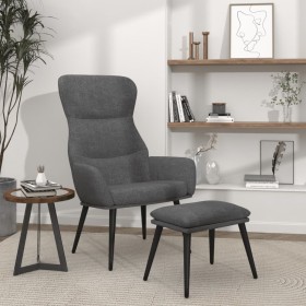 Sillón de relax con reposapiés tela gris