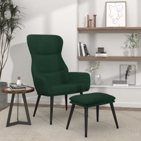 Sillón de relax con reposapiés tela verde