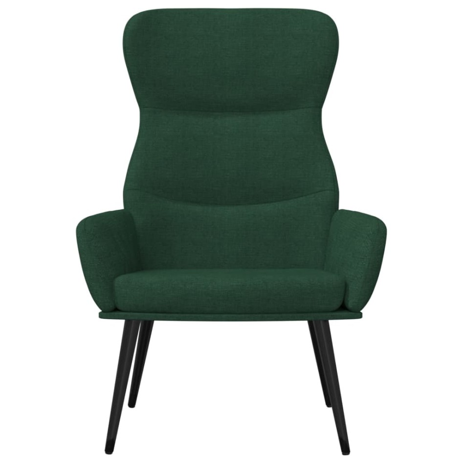 Sillón de relax con reposapiés tela verde
