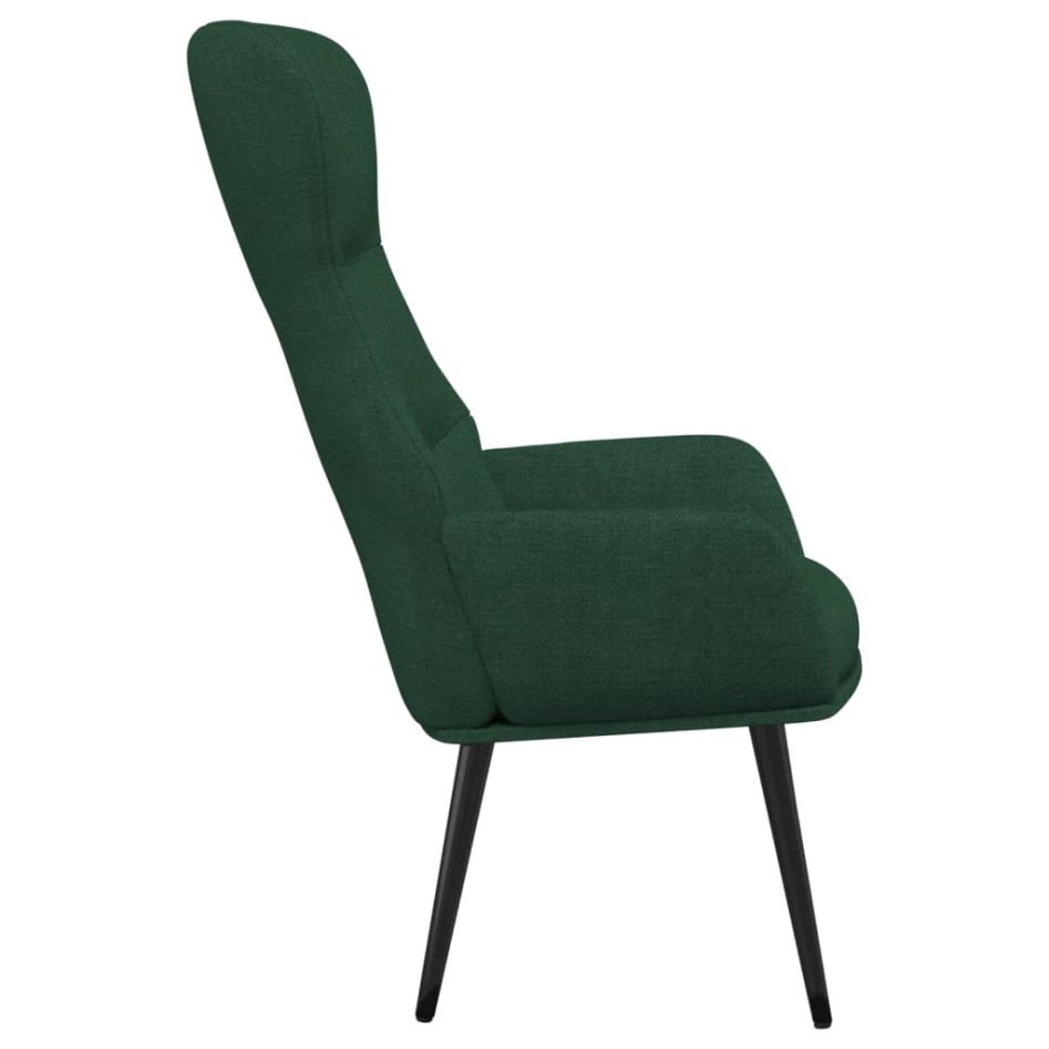 Sillón de relax con reposapiés tela verde