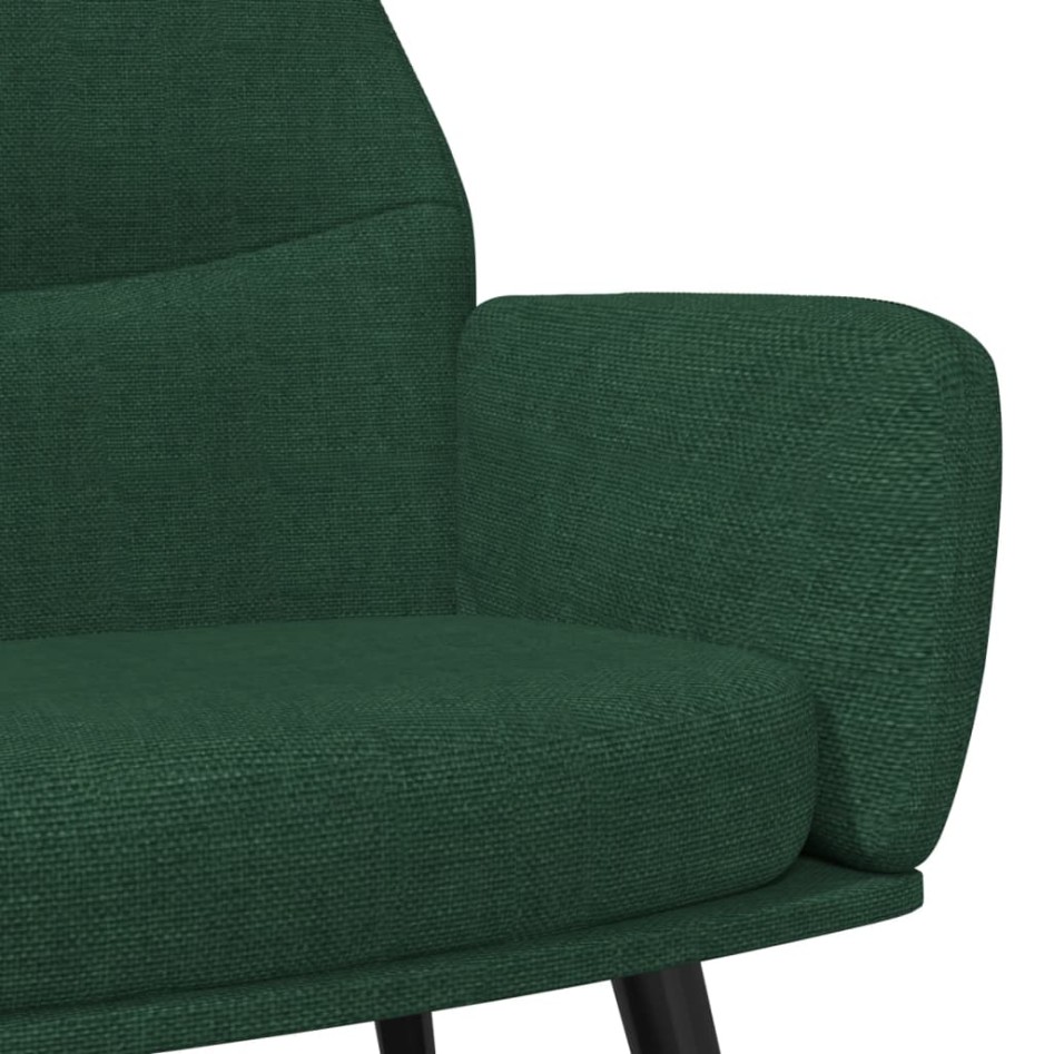 Sillón de relax con reposapiés tela verde