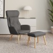 Sillón de relax con taburete tela gris oscuro