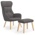 Sillón de relax con taburete tela gris