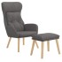 Sillón de relax con taburete tela gris