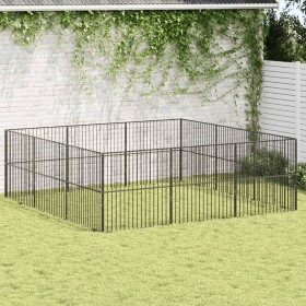 Corralito para perros con 12 paneles acero galvanizado