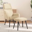 Sillón de relax con reposapiés de tela color crema