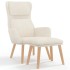 Sillón de relax con taburete terciopelo blanco