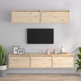 Conjunto de muebles de TV 5 piezas madera maciza de