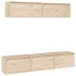 Conjunto de muebles de TV 5 piezas madera maciza de