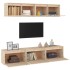 Conjunto de muebles de TV 5 piezas madera maciza de