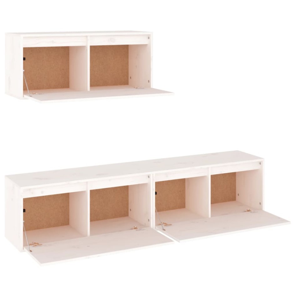 Muebles para TV 3 piezas madera maciza de pino