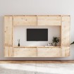 Muebles para TV 8 piezas madera maciza de pino