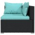 Set de muebles de jardín 6 pzas y cojines ratán sintético