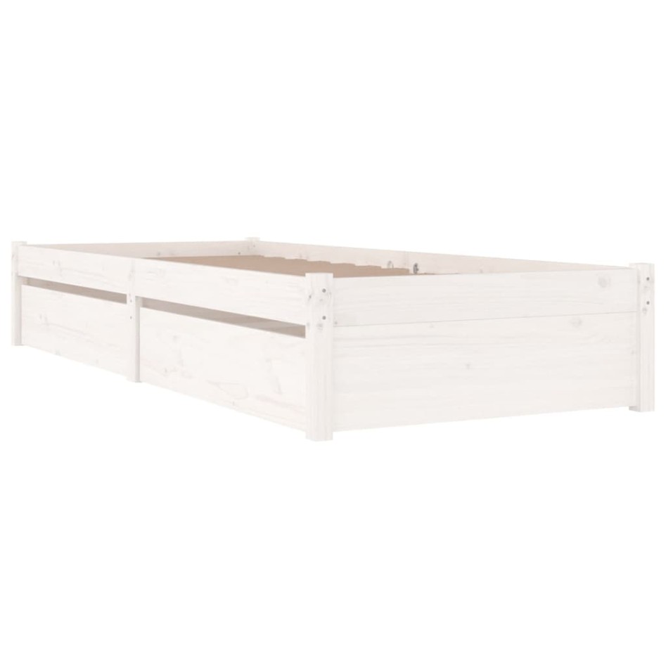 Estructura de cama individual con cajones blanco 90x190