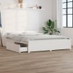 Estructura de cama con cajones blanco 140x200 cm