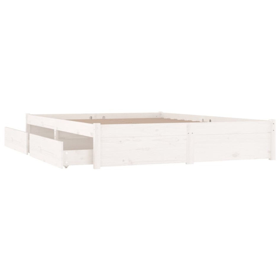 Estructura de cama con cajones blanco 200x200