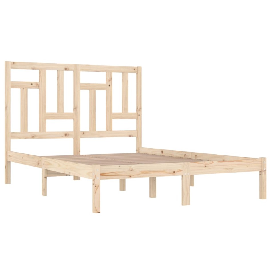Estructura de cama de matrimonio madera maciza 135x190