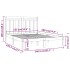 Estructura de cama de madera maciza blanca 135x190