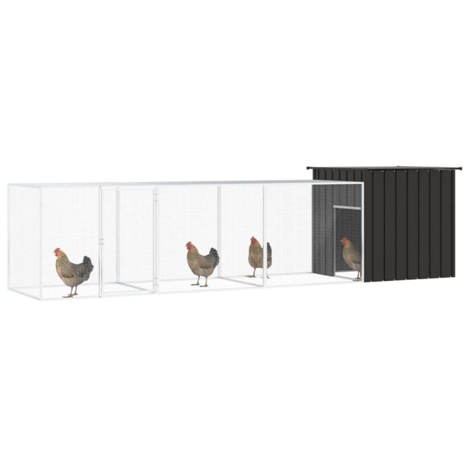 Jaula de gallinas acero galvanizado antracita 400x91x100
