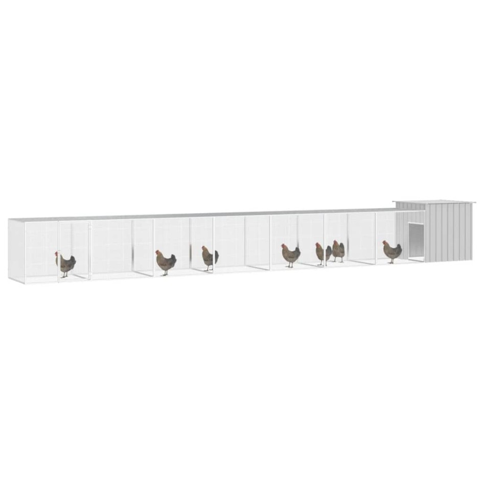 Gallinero de acero galvanizado gris 700x91x100
