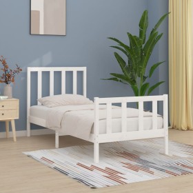 Estructura de cama madera maciza de pino blanco 100x200