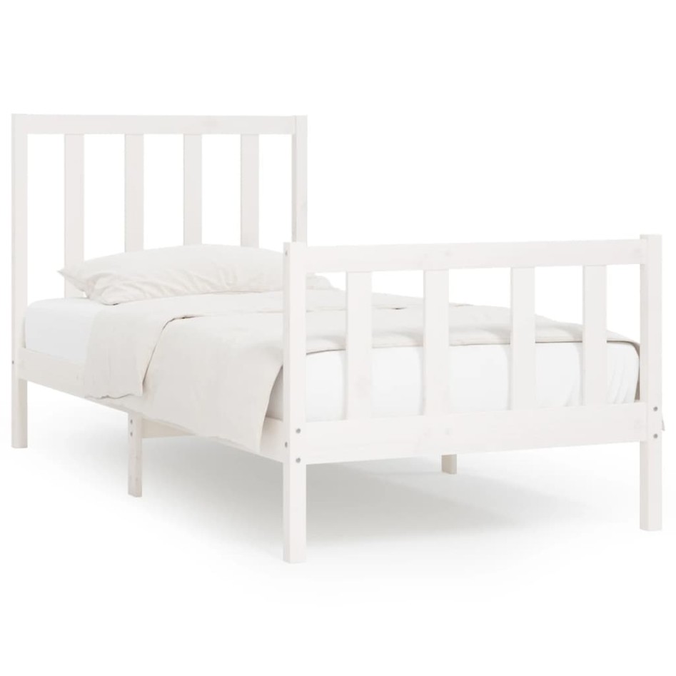 Estructura de cama madera maciza de pino blanco 100x200