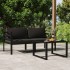 Set muebles de jardín 3 pzas y cojines aluminio gris
